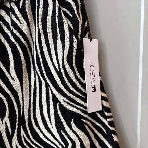 Joes Jeans Paperbag Shorts Size 32 White Black Zebra Animal Print High Rise Belt - Picture 2 of 7